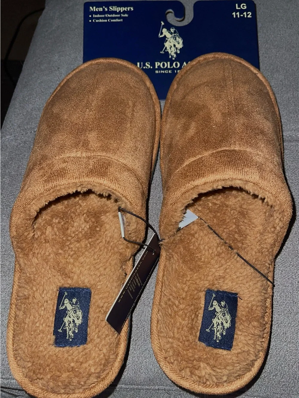Bundle! 2 Pair U.S. Polo Assn Men’s Slippers LG 11-12